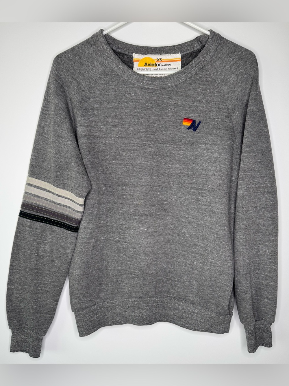 Aviator Nation Rugby Stitch Crew Sweatshirt